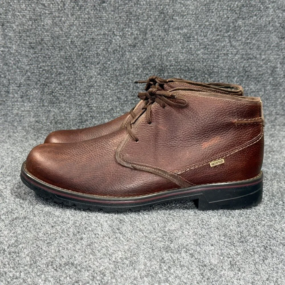 Clarks Chukka Boots Men's Size 11 Brown Leather Waterproof Mid Lace Casual Shoes